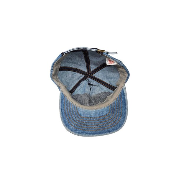 Vintage Mustang Engineering Denim Hat Embossed Strapback Blue Oil & Gas - Picture 8 of 10